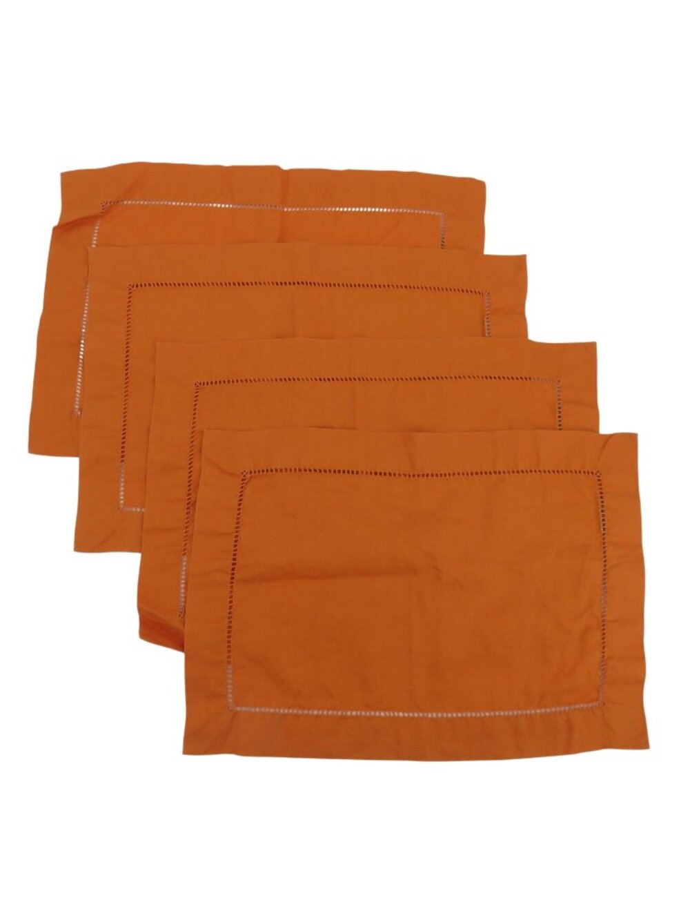 Pottery Barn Set of 4 Solid Orange All Linen Rectangle Placemat Table Linens